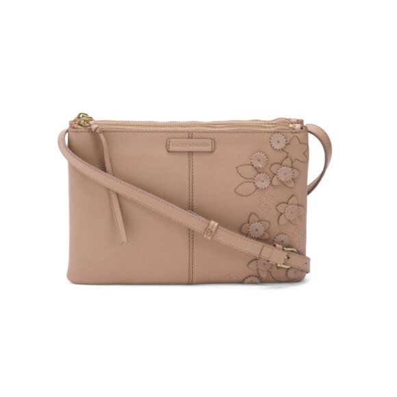 LUCKY BRAND Tuscany Leather Floral Applique Crossbody Bag